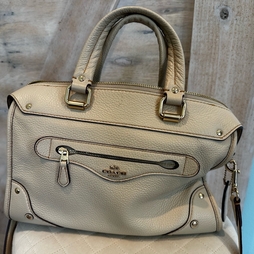 Coach Cream Crossbody with Gold Accents
